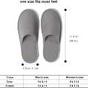 12 Pairs Disposable House Slippers for Guests, Washable Reusable Soft Polar Fleece Spa Slippers, Non-slip Indoor Slippers for Hotel Travel (Gray)