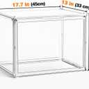 XXX-Large Extra Large Acrylic Display Case 17.3'' x 13'' x 13'' Transparent Sneaker Shoe Organizer Clear Plastic Stackable Boot & Shoe Boxes Large Showcase for Helmet, Handbag, Figures Collectibles