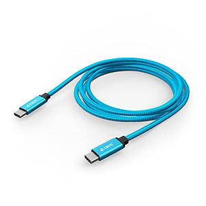 10ft USB C to C Fast Charging Cable Heavy-Duty Braided Cord Compatible with iPhone 16/15/Pro/Max/Plus, iPad Pro/Air, Galaxy S25/24/S23/S22/Plus/Ultra/FE, Google Pixel, TCL Type C (Electric Blue)