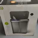 simplehuman 58 Liter / 15.3 Gallon Rectangular Hands-Free Dual Compartment Recycling Kitchen Step Trash Can with Soft-Close Lid, Brushed Stainless Steel