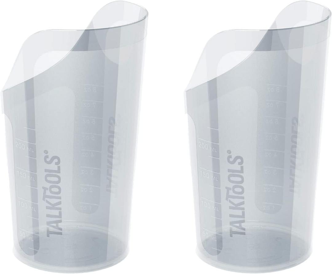 TalkTools CutOut Nosey Cups for Adults - Drinking Glass for Stable & Fixed Position, Special Drinking Cups 8 OZ, Therapy Training Cups - Clear (2 Pack)