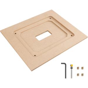 O'SKOOL Router Table Insert Plate Template Kit  Includes MDF Routing Template, Threaded Inserts, Router Bits for 9-1/4 x 11-3/4 Standard Plates, RTS020