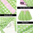 Wenrine Womens Gingham Bubble Mini Skirts Striped Elastic Waist Cute Y2K Skorts Plaid Summer Beach Skirt (Green)