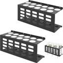 2 Pack Wall Mount Storage Tubes Organizer, Metal Caulk Tube Tray, Grease Silicone Caulking Tube Holder, Sealant Storage Rack, Work Van Organizer For Workshop Garage Holds 11 Tubes (Black)