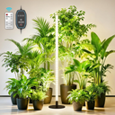 360° Grow Lights for Indoor Plants with Stand, Full Spectrum LED Plant Light with Remote, Adjustable Height up to 67''/5.4FT, Wide Illumination Grow Lamp with On/Off Switch and Round Stand