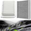 Engine and Cabin Air Filter Combo Set Compatible With Toyota Scion Pontiac Vehicle Corolla 2009-2019 Matrix 2009-2014 Yaris 2006-2018, xD 2008-2014, Vibe 2009-2010 Replace# 87139-07010 17801-21050