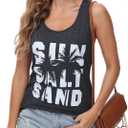 Women's 2024 Warning Girls Trip in Progress T Shirts Casual Crewneck Tank Tops (Small, Dark Grey)