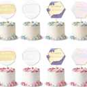 2 x Wootkey 8Pcs Acrylic Happy Birthday Cake Toppers Engraved Happy Birthday Sign for Cake DIY Birthday Gift Flower Bouquet Pastries Desserts Decor