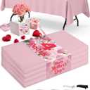 Niuara Pink Plastic Table Cloth - 4 Pack 54" 108" Rectangle Disposable Tablecloths for 6FT Tables, Table Cover for Party, Valentines, Mothers Day, Holiday & Gathering Use