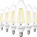 Sunco 6 Pack Dusk to Dawn LED Outdoor Light Bulb B11, Edison Filament Candelabra Bulbs for Porch Lighting, 500 LM, 5W (40W Equivalent), 2700K Soft White, E12 Base, Photocell Sensor UL