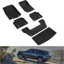 KIWI MASTER Floor Mats & Cargo Mat for 2021-2026 Jeep Grand Cherokee L, OEM Replacement 82216640AA 82216646AA, All Weather Car Mats, Heavy Duty TPE Floor Liners, Front & Rear & Trunk Mat Set, Black