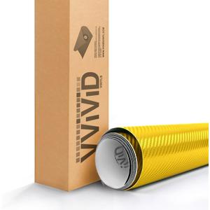VViViD Yellow Carbon Fiber Car Wrap Vinyl Roll with Air Release 3MIL-VViViD8 (60" x 3ft)