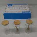 3 Pcs Glass Containers with Bamboo Lids and 2 Spoons - 10 oz Glass Jars with Wooden Lids Hold Coffee, Tea, Candy, Herbs