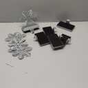 OCTERIC 6 Pcs Christmas Snowflake Stocking Holders, Snowflake with Diamond Stocking Hanger Mantel Weighted Heavy Metal Stocking Hook Stand with NonSlip Strips for Tables Window Fireplace Home Décor