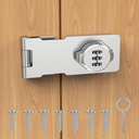 Cabinet Password Hasp Lock, Keyless Combination Lock for Small Doors, Bathroom, Outdoor, Garage, Garden, Silver, 2 Pack