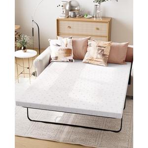 Ferlizer 4" [Full] Sofa Bed Mattress Replacement, Lavender Infused Memory Foam Sofa Mattress Topper with Ultra Soft Cover, CertiPUR-US Certified