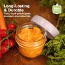KeaBabies 6pk 4oz Glass Baby Food Containers with Lids - Leak-Proof, Microwavable Small Glass Jars, Baby Purees & Toddler Snack Storage Containers, BPA-Free, Dishwasher & Freezer Safe (Musk Dusk)