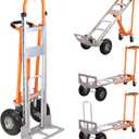 Aluminum Convertible Hand Truck, 3 in 1 Folding Dolly 1000 LBS Capacity Heavy Duty Industrial Platform Cart Collapsible Truck for Transport & Moving in Warehouse, Home, Supermarket