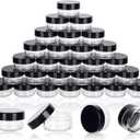 5 Gram Sample Containers With Lids, 200 Count 5ML Jars, Empty Cosmetic Jars for Glitter, Lotion, Cream, Beads - With Labels, Mini Spatulas