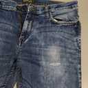 LEE MENS STRAIGHT SLIM DENIM PANTS IN BLUE DAMAGE 34/33