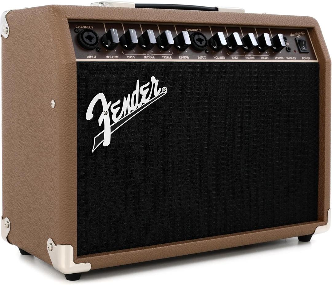 Fender Acoustasonic Guitar Amp for Acoustic Guitar, 40 Watts, 2x6.5 Inch Speakers, Chorus Effect, Dual Front-panel Inputs, 9.8Dx17.6Wx15.5H Inches, Brown/Wheat