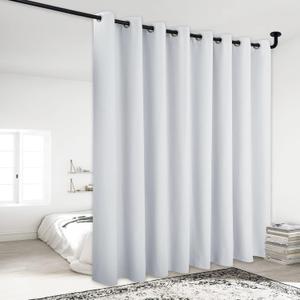 NICETOWN Room Darkening Drape for Nursery - (120 inches Width by 84 inches Length, Greyish White, Sold Individually) Light Blocking Curtain Panel for Bedroom, Soft Fabric Window Treatment