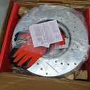 HUSCH Ceramic Brake Pads and Drilled and Slotted Brake Rotors Fit for Volvo