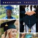 Green and White Graduation Tassels 2026 Bulk for Grad Cap and Graduation Ceremony Accessory Decoration,10 Pieces