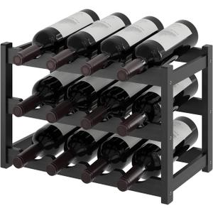 RackBamboo Storage Cabinet ShelfCountertop Shelf- Freestanding  Holder for Kitchen & Pantry (Black, 3-Tier)