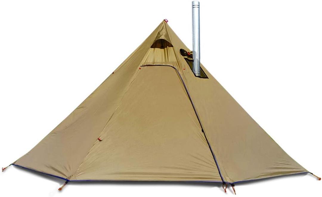 4 Persons 5lb Lightweight Tipi Hot Tents with Stove Jack, 7'3" Standing Room, Teepee Tent for Hunting Family Team Backpacking Camping Hiking (Olive Drab)