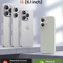 OuXul Designed for iPhone 16 Case,Shockproof Liquid Silicone Protective Phone Case with Soft Anti-Scratch Microfiber Lining Ultra Slim Drop Protection Phone Cover 6.1 inc (Stone)