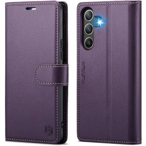 FLIPALM Wallet Case for Samsung Galaxy A36 5G, RFID Blocking Credit Card Holder, PU Leather Folio Flip Kickstand Protective Shockproof Cover for Galaxy A36 (Purple)