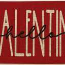 Artoid Mode Hello Valentine Red Valentine's Doormat, Anniversary Wedding Home Decor Low-Profile Rug Switch Mat for Indoor Outdoor 17x29 Inch
