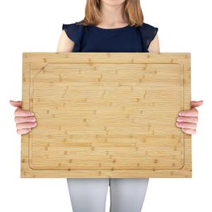 Bamboo Cutting Boards for Kitchen, Extra Large Wood Cutting Board with Deep Juice Groove and Handle, Stove Top Cover for Electric Stove, Heavy Duty Stovetop Cover, 30" x 22"