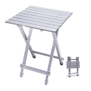 SUNNYFEEL Folding Camping Table - Lightweight Aluminum Portable Picnic Table, 18.5x18.5x24.5 Inch for Cooking, Beach, Hiking, Travel, Fishing, BBQ, Indoor Outdoor Small Foldable Camp Tables
