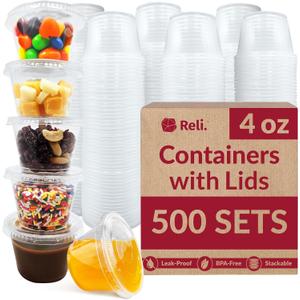 Reli. 4 oz Condiment Containers with Lids