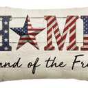 AVOIN colorlife 4th of July Home Throw Pillow Cover, 12 x 20 Inch Land of The Free Independence Memorial Day Patriotic Decoration for Sofa Couch