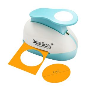 BearBoss 2 Inch Circle Punch, Hole Punch Shapes, Paper Punch Set for Scrapbooking Festival Paper Greeting Card DIY Albums Photos (Classic White)
