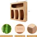 Ziplock Bag Organizer for Kitchen Plastic Bag Storage, Premium Bamboo Organizer, Food Storage Bag Holders for Gallon, Quart, Sandwich and Snack Variety Size Bag