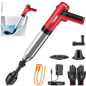 FREESEA Electric Toilet Plunger Blaster: High Pressure Toilet Plungers for Bathroom Heavy Duty Declogger Toilet Snake Drain Clog Remover Air Unclogger Tool Unclogging for Sink Floor Kitchen Clogged