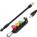 Pressure Washer Replacement Spray Wand with Turbo Nozzleand 5 Spray Tips and Belt Clip Nozzle Holder, Compatible withKar-cher K1, K2, K3, K4, K5, K6, K7 Power Washers