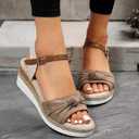 Orthopedic Wedge Sandals for Women 2026 Summer Dressy Trendy Platform Casual Walking Arch Support Espadrilles Wedges, size 6.5