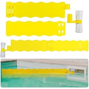 MAPOTAD Pool Skimmer,Hands Free Pool Leaf Skimmer,Work with Most Skimmer Systems on Above-Ground and in-ground Pools,6.7 Inches to 4 Inches (Yellow)
