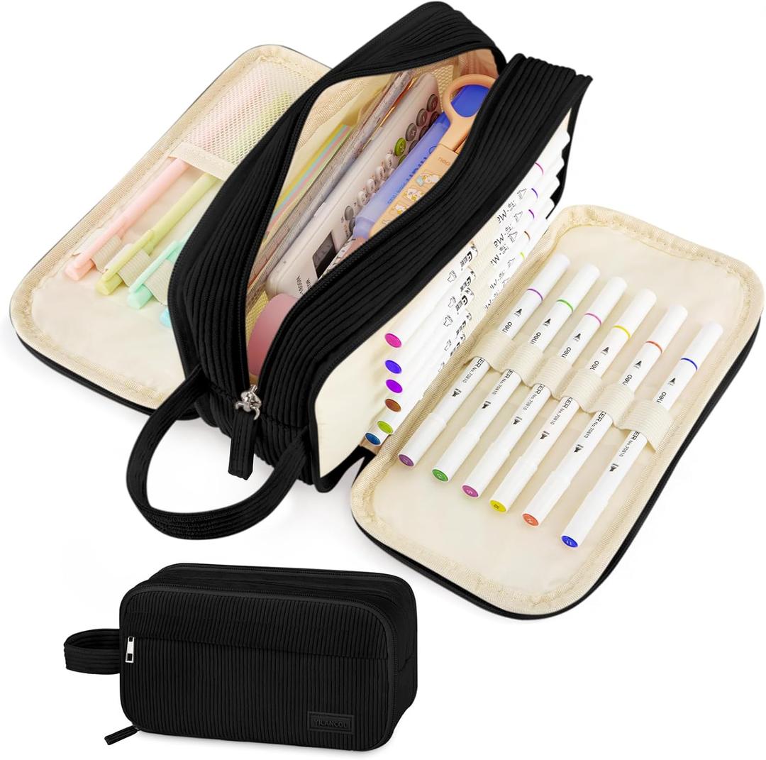 Cute Big Pencil Case Pouch Bag with Handle for Teen Girls Boy Gift, 9.1 x 3.5 x 4.9 inches