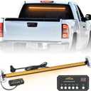 XRIDONSEN 35 inch Traffic Advisor Amber Light Bar 144 LED Rear Window Strobe Lights Emergency Warning Flashing Safety Interior Windshield Lights w/Directional for Plow Trucks Construction Vehicles