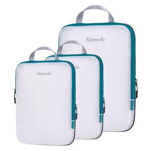 Mesh Compression Packing Cubes Set of 3- White