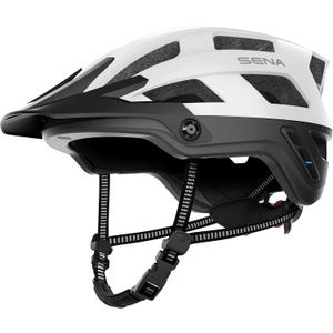 Sena M1 / M1 EVO Bluetooth and Mesh Intercom Smart Communications Mountain Bike Helmets (Large, Matte White)