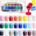 Art+soul Acrylic Paint Set - 24 Vibrant Colors, 0.5oz/15ml Jars, Non-Toxic - Elevate Your Creative Journey with Exceptional Painting Results!