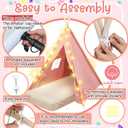 2 Pack Kids Teepee Tent Sleepover for Slumber Party, Pink, 61.81 inches x 25.98 inches x 7.09 inches