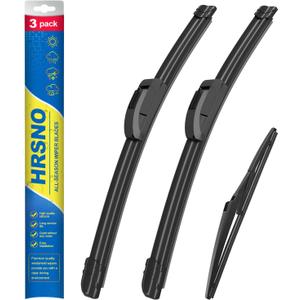 24"+20" Windshield Wipers With 11" Rear Wiper Blade Sets Automotive Replacement for Kia Soul 2010-2019,Easy For Installation (Pack of 3)